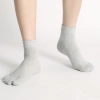 solid color cotton mesh men toe socks