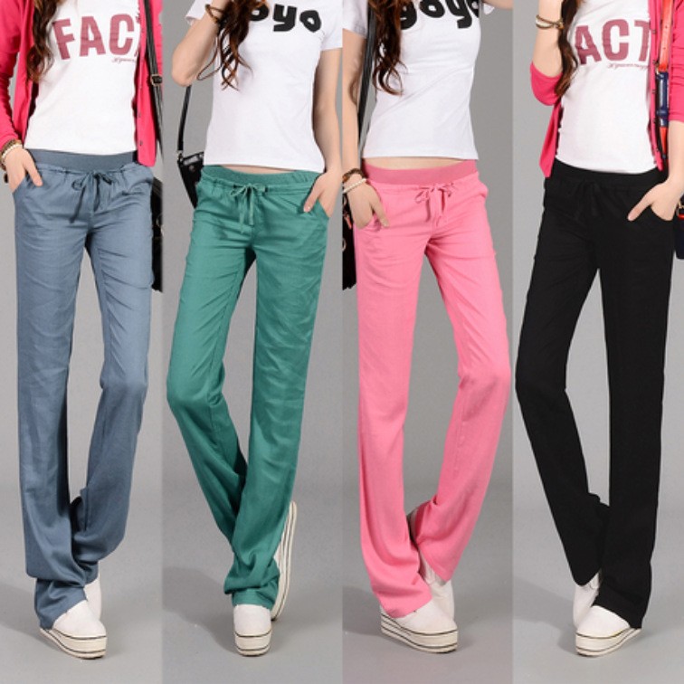 cotton line comfortable soft women pant sport trousers
