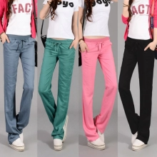 cotton line comfortable soft women pant sport trousers