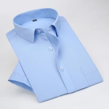 summer solid color short sleeve men shirts