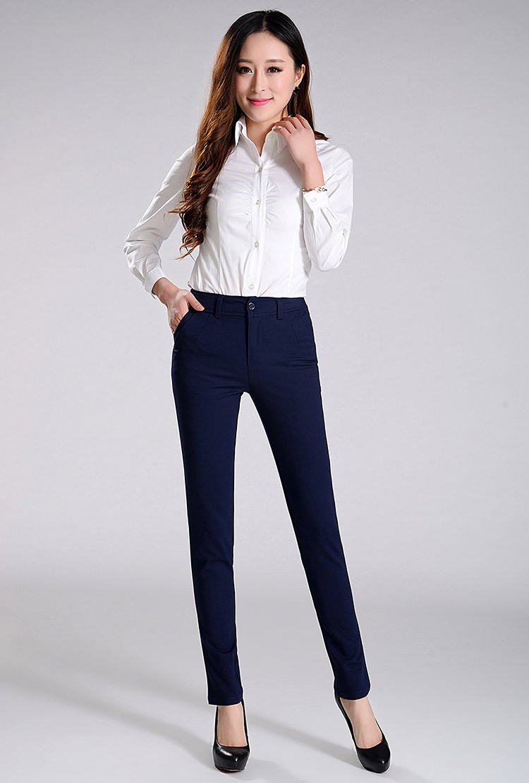 formal office lady women full length pencil pant straight leg pant