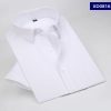 summer solid color short sleeve men shirts white color Color color 1