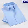 summer solid color short sleeve men shirts white color