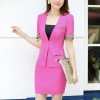 korea summer thin short sleeve  leopard hem office women skirts suits