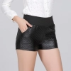 casual sexy women pu leather shorts Color Black