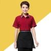 restaurants coffee bar waiter waitress uniform shirt + apron Color waitress red