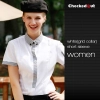 black patchwork closure bar waiter shirts cafe uniforms