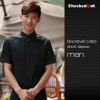 black patchwork closure bar waiter shirts cafe uniforms Color men short sleeve black