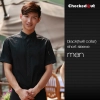 black patchwork closure bar waiter shirts cafe uniforms