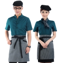 v-collar hotel waiter shirt + apron