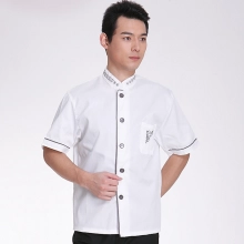 great wall hem printing chef uniform white coat