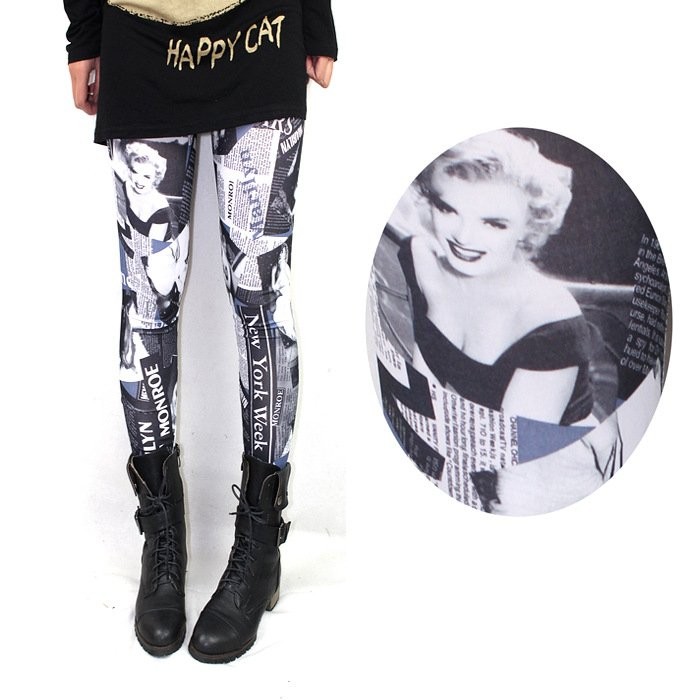 Europe fashion design  sexy microfiber  Marilyn Monroe  leggings pants jeans 