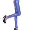 Europe America sexy imitation leather PU high waist women's leggings pants Color glossy blue