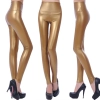 Europe America sexy imitation leather PU high waist women's leggings pants Color gloden