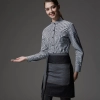 Europe denim fabric patchwork unisex apron uniform Color short black denim apron