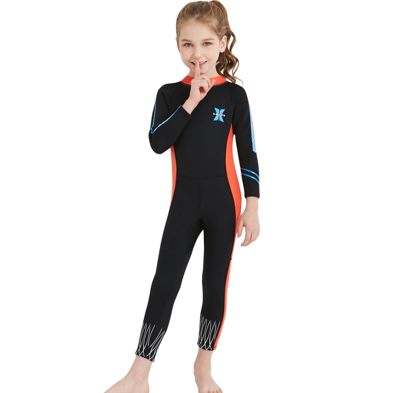 long sleeve one-piece girl children wetsuit swimming suit swimwear
