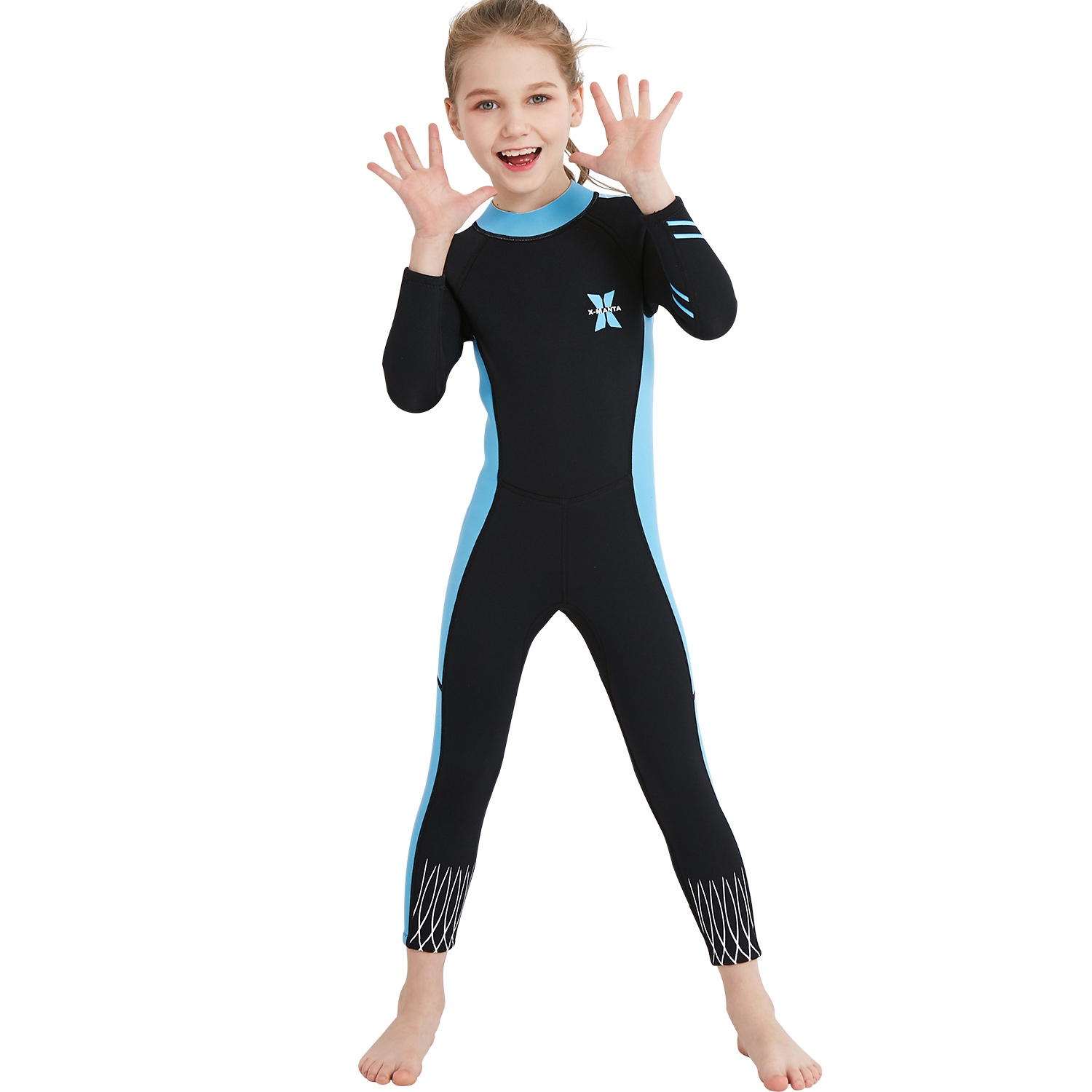 long sleeve one-piece girl  children wetsuit swimming suit swimwear