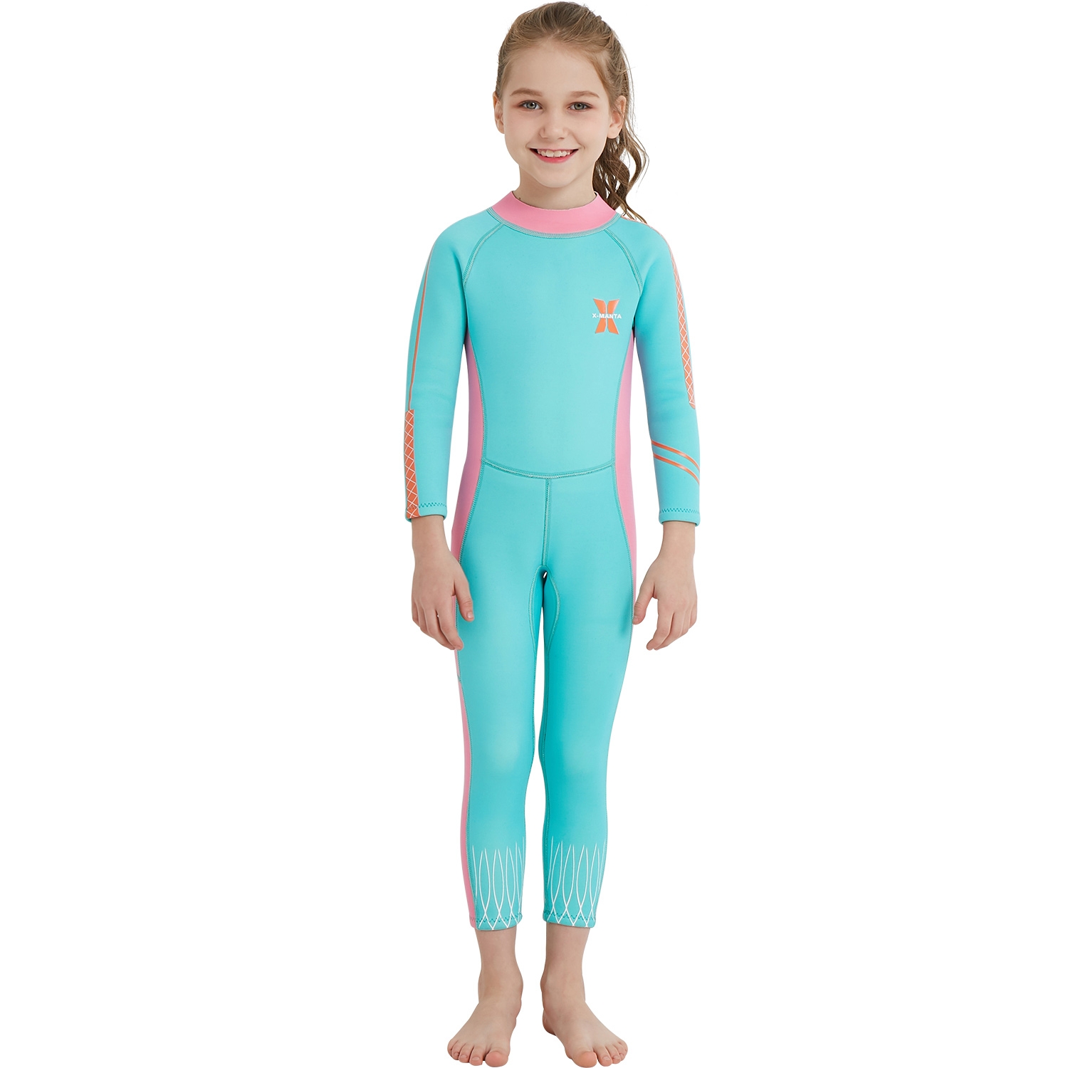long sleeve one-piece girl  children wetsuit swimming suit swimwear