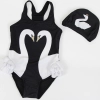 hot sale swan printing little girl one piece swimwear