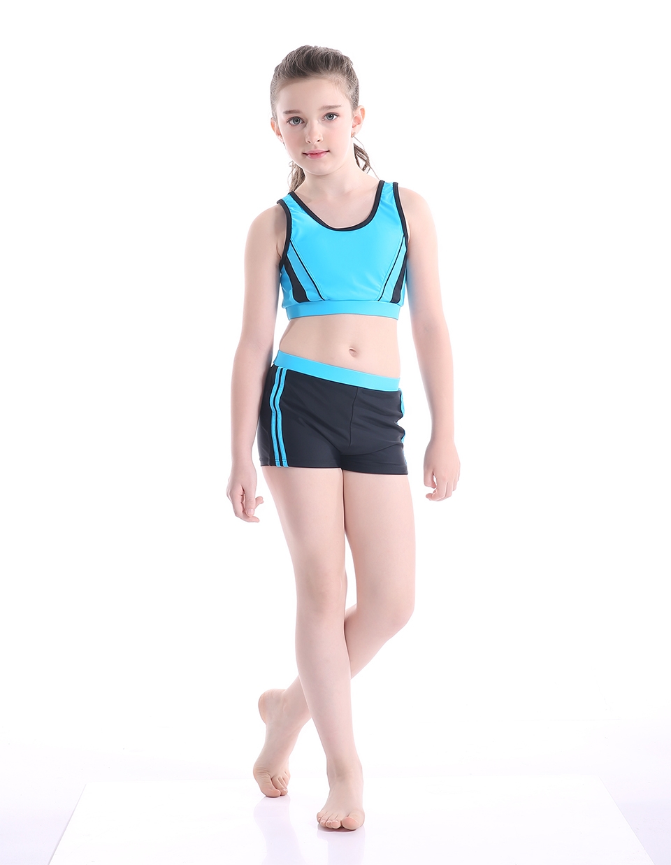 two-pieces teenager girl swimwear for little girl (25 designs)