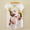 fashion sexy Marilyn Monroe printing women lady t-shirt Color White