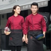 Europe style restaurant  chef jacket side open cooking uniform