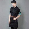 Europe American denim fit restaurant  waitress waiter work uniform jacket apron Color waitress black