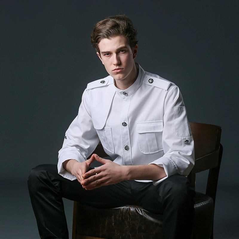 young handsome restaurant chef jacket baker uniform coat
