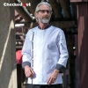 gold collar Asian style Chef short sleeve coat