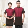 high quality stripes hotel restaurant waiter waitress shirt uniform with apron