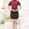 high quality stripes hotel restaurant waiter waitress shirt uniform with apron Color women red