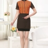 high quality stripes hotel restaurant waiter waitress shirt uniform with apron Color women orange