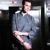 fashion overlap denim unisex chef work coat clothing Color grey denim chef coat