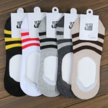 three bar stripe summer cotton man boat socks