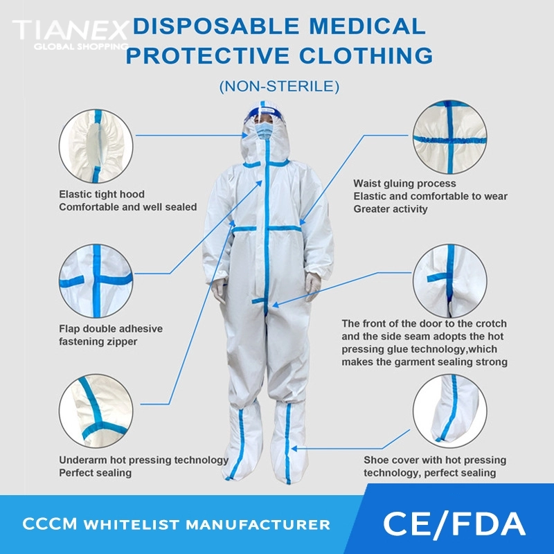 factory wholesale medical disposable protective suit CE FDA certificated protective clothing