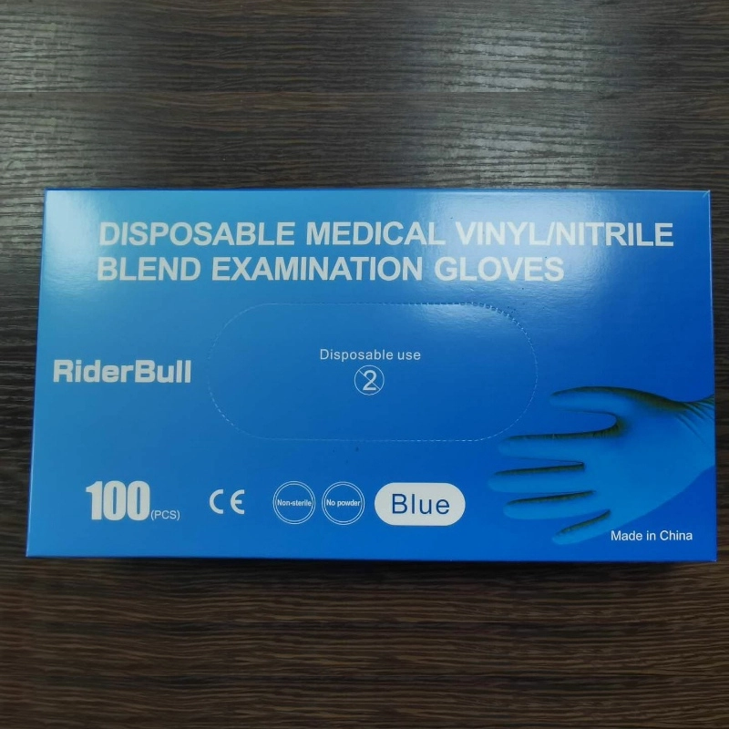 factory contract riderbull vinyl/nitrile blends medical grade gloves Examination gloves disposable gloves CE certificated