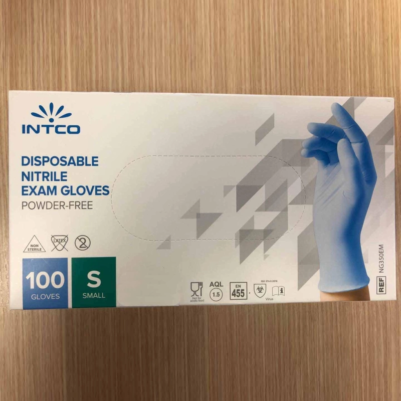 intco blue non-sterile nitrile disposable examination gloves CE certificated ready stock Europe