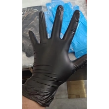 Wally  plastic powder free disposable  synthetic  gloves black color ready stock OTG in stock China