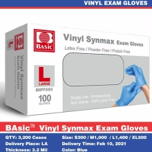 Intco basic  Medical  vinyl synmax exam gloves OGT ready in Los Angeles warehouse 3200 cartons