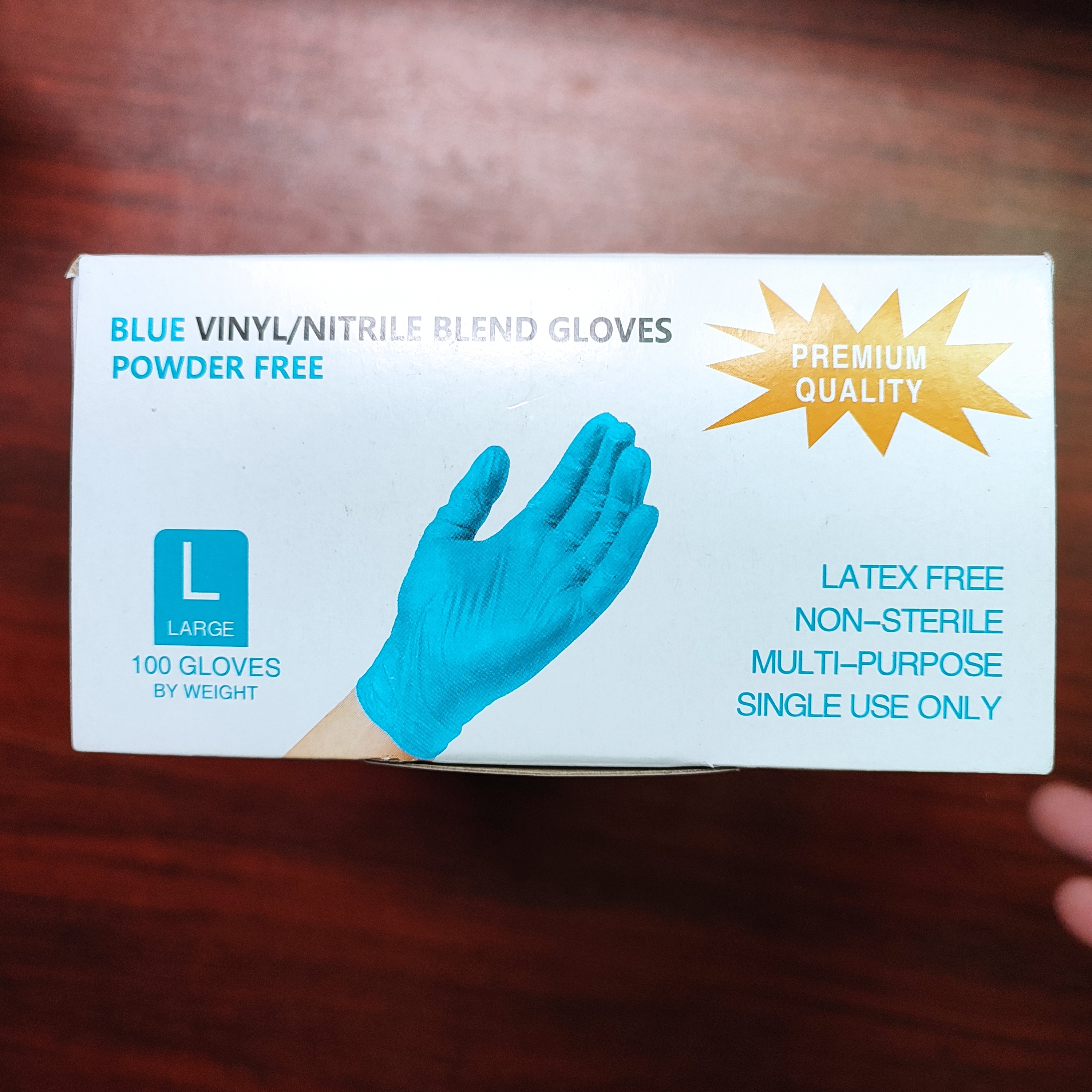 high quality powder free disposable blue synthetic  gloves factory supplier