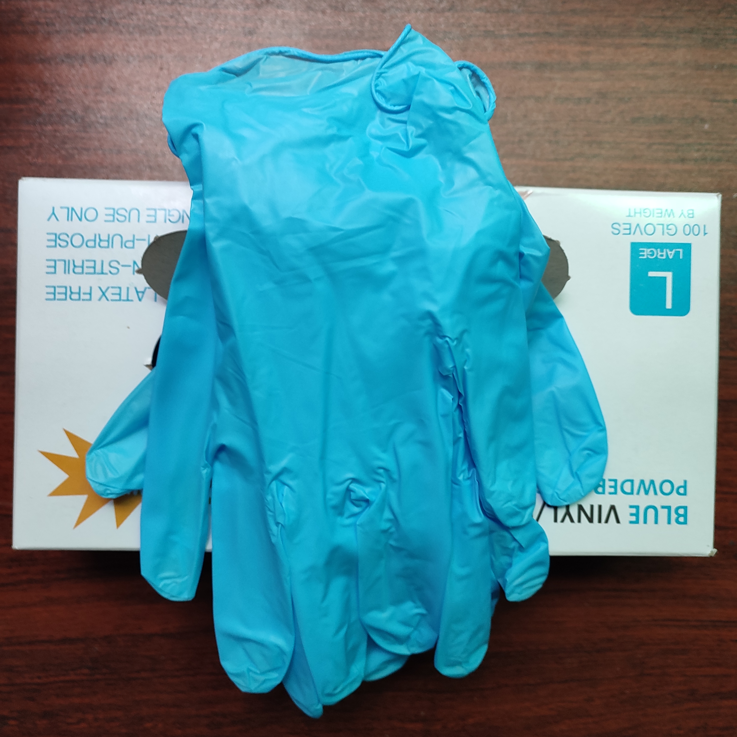 sky blue vinyl/nitrile blend disposable blue  vitrile  gloves factory wholesale