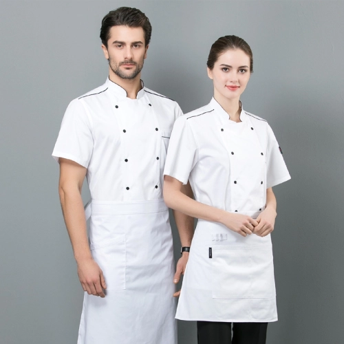 2022 summer short sleeve design kitchen chef's coat uniform discount wholesale chef blouse
