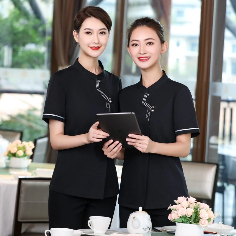 2025  Chinese tea house  waitress  waiter blouse uniform jacket hotel crew uniform
