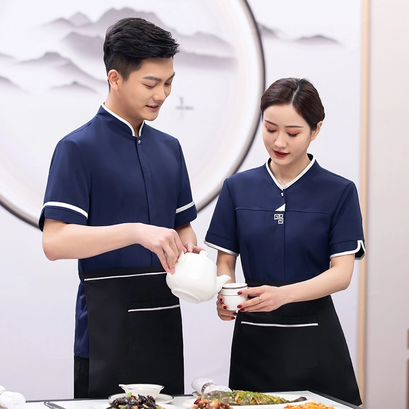 2025  new design bow waitress  waiter blouse uniform jacket hotel crew blouse