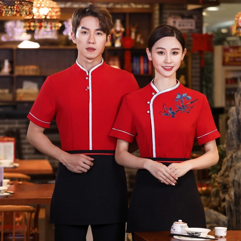 2025  new design bow waitress waiter tea house jacket hotel pub floral printing