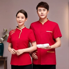2025  new design bow waitress waiter tea house Chinese food restarant  staff uiform with spon