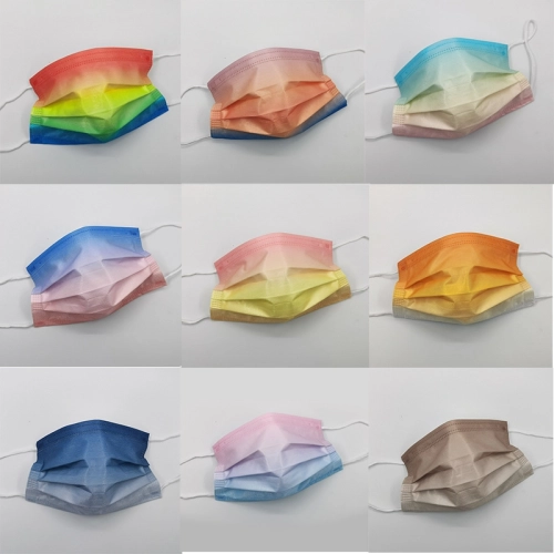 2025 fashion Gradient color 3-layers  disposable mask   mask PPE mask