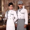 black white block high quality chef blouse coat