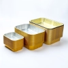 high quality rectangle golden aluminum foil  dish tableware Bowl  take away box OEM supported