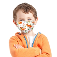 2025 fashion fox printing 3-layers  disposable mask  cheap children mask PPE mask